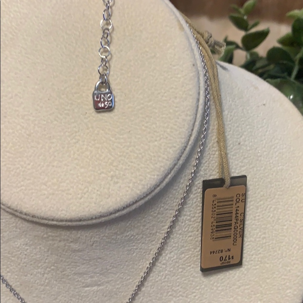 Uno De 50 1BY STAY CLOSE Necklace White Topaz 18" - Picture 8 of 10
